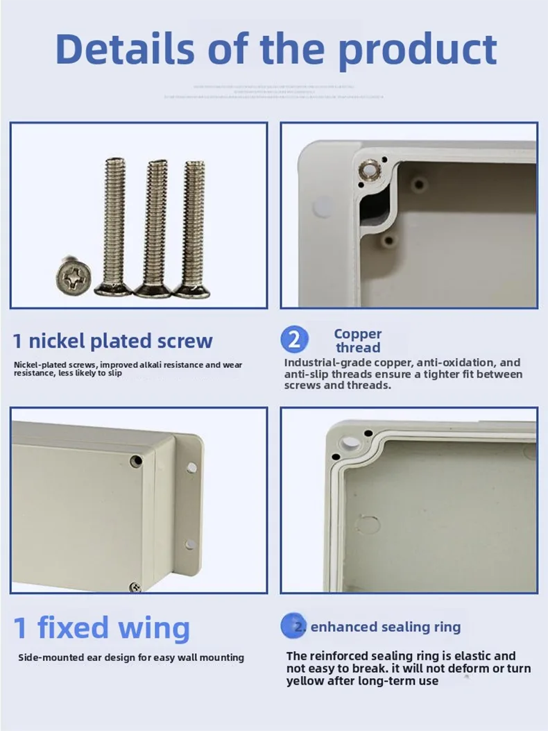 Plastic Waterproof Junction Box with Ear Clips